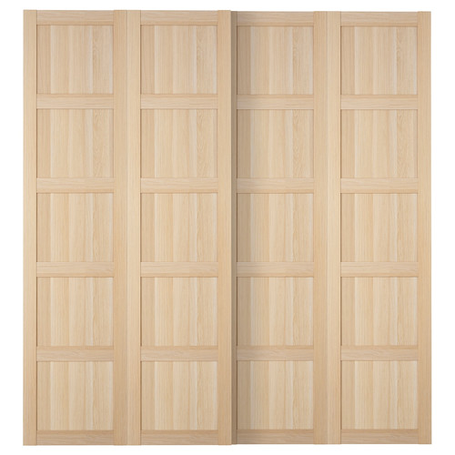 BERGSBO Pair of sliding doors, white stained oak effect, 200x236 cm