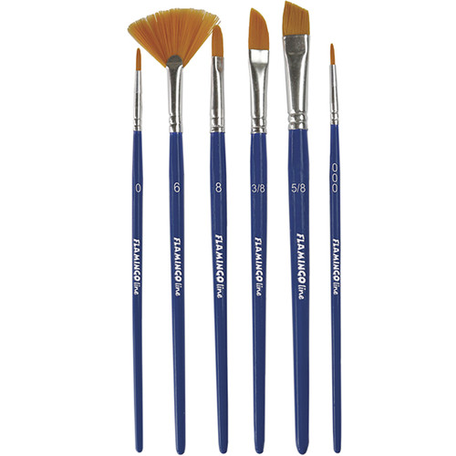 Flamingo Paint Brushes Set Art Collection 6pcs