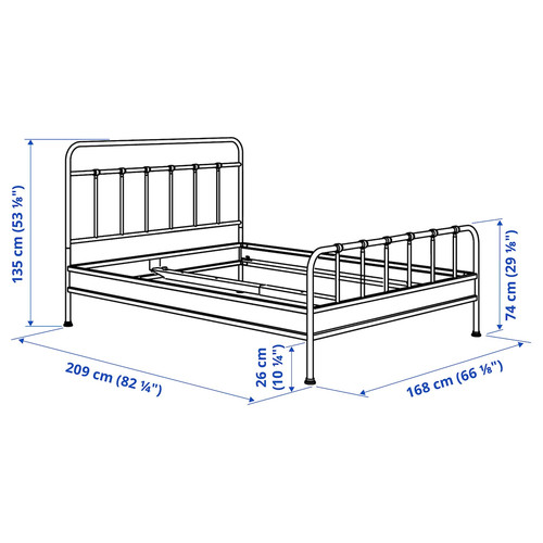 STJÄRNÖ Bed frame, anthracite, 160x200 cm