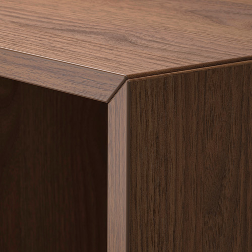 EKET Cabinet combination with legs, dark grey/walnut effect, 35x35x80 cm