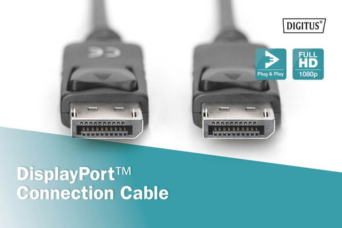 Digitus Connection Cable DisplayPort 1080p 60Hz FHD Type DP / DP M / M 5m, black
