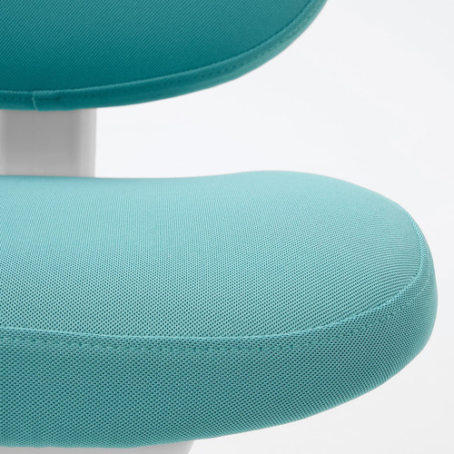 MICKE / DAGNAR Desk and chair, white/turquoise