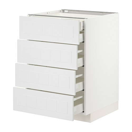 METOD / MAXIMERA Base cb 4 frnts/2 low/3 md drwrs, white/Stensund white, 60x60 cm