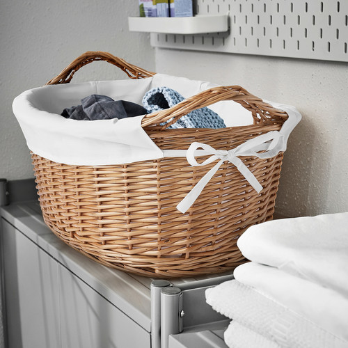 TOLKNING Laundry basket, handmade willow, 40 l