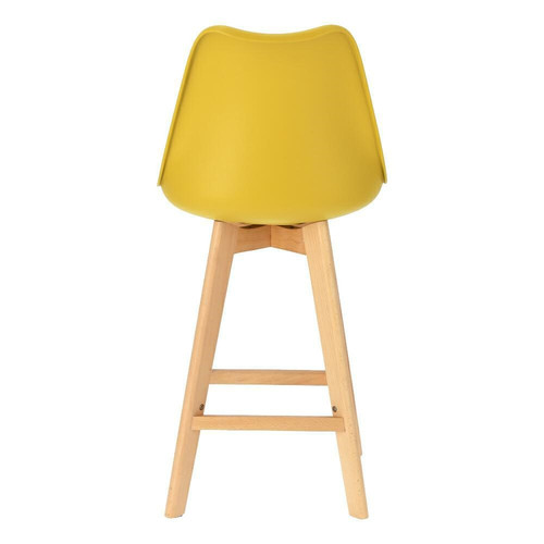 Bar Stool Norden Wood, low, PP, yellow