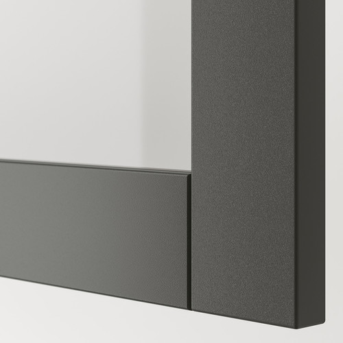 BESTÅ Shelf unit with door, dark grey/Sindvik dark grey, 60x42x38 cm