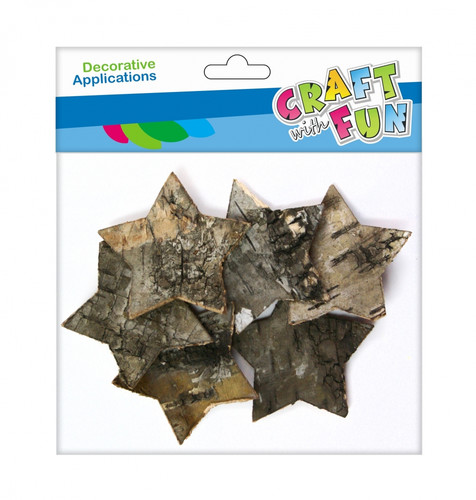 Craft Christmas Stickers Wood/Bark Star