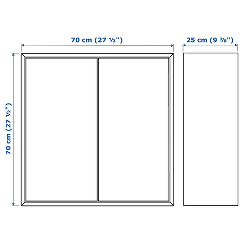 EKET Wall-mounted cabinet combination, white/pale yellow, 175x35x70 cm