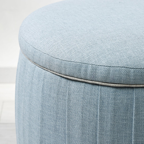 ÅTERLÖGA Pouffe, with storage/Kilanda light blue