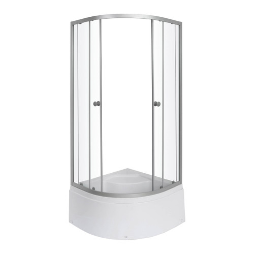Shower Enclosure Arkell, semi-circular, high shower tray, 80 x 80 x 197 cm, chrome/transparent