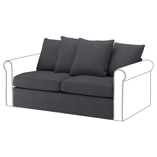 GRÖNLID Cover for 2-seat sofa-bed section, Sporda dark grey