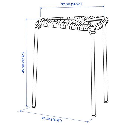 JUTEBODA Stool, natural/white