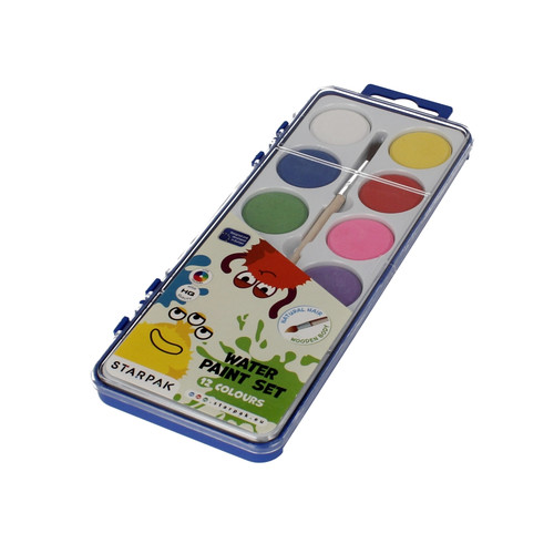 Water Paint Set with Brush 12 Colours Monster