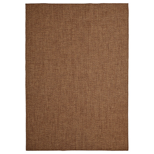 LYDERSHOLM Rug flatwoven, in/outdoor, medium brown, 160x230 cm