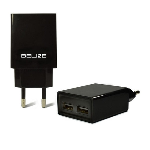 Beline Wall Charger EU Plug 2xUSB 2A, black