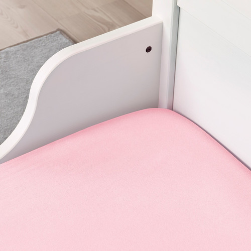 LEN Fitted sheet, pink, 80x165 cm