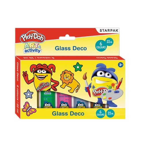 Starpak Glass Deco Paints 6 Colours x 22ml Play-Doh