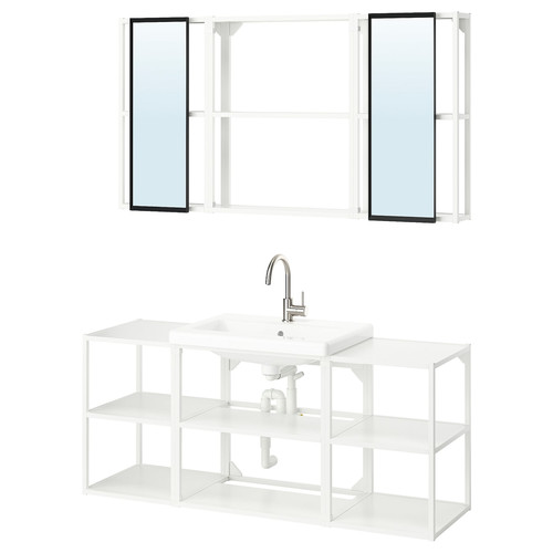 ENHET Bathroom, white, 140x43x65 cm