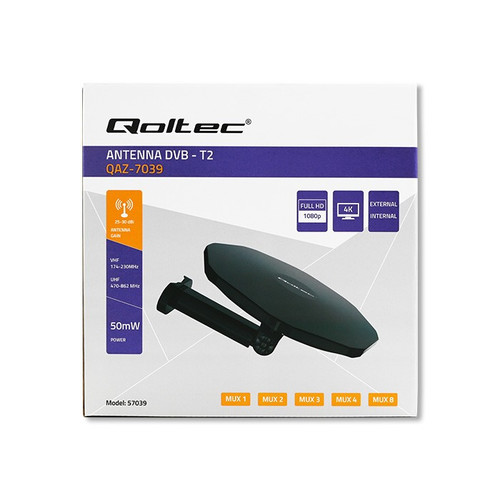 Qoltec Antenna DVB T2 Outdoor VHF UHF, black