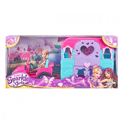 ZURU Sparkle Girlz Doll with Jeep & Camper 3+