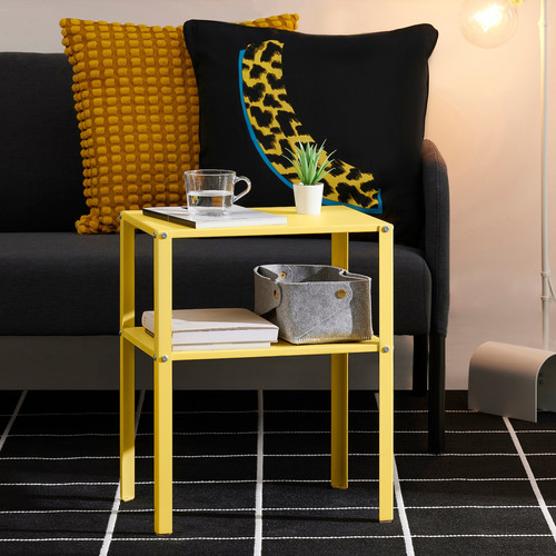 KNARREVIK Bedside table, bright yellow, 42x34 cm