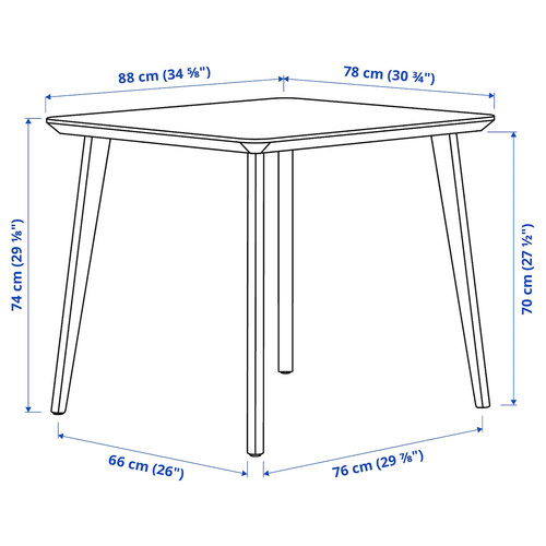 LISABO / LISABO Table and 2 chairs, ash veneer/ash veneer, 88 cm