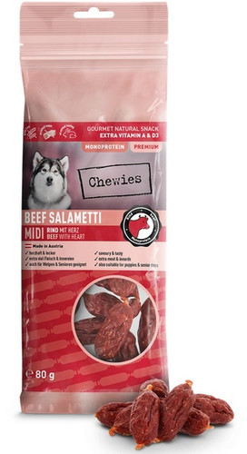 Chewies Beef Salametti Midi Beef Dog Snack 80g