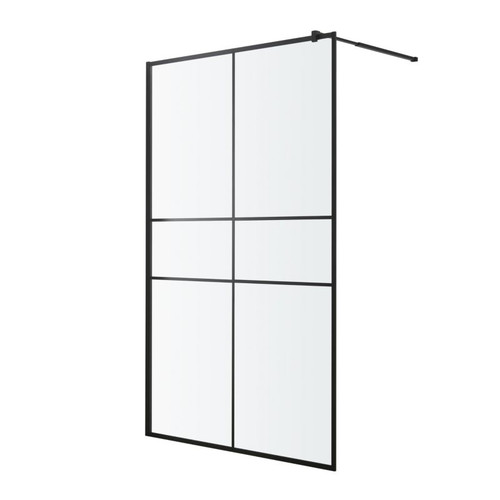 GoodHome Walk-in Shower Enclosure Ahti 120 cm, chrome/black