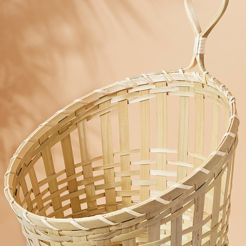 TOLKNING Basket hanging, set of 2, handmade bamboo