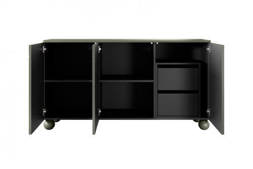 Cabinet Sonatia II 150 cm, with 2 internal drawers, olive