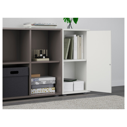 EKET Storage combination with feet, white/dark grey, 105x35x72 cm