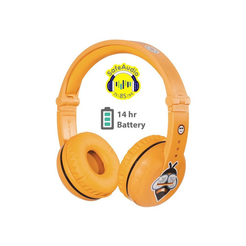 BuddyPhones Headphones Bluetooth Play Safari, yellow