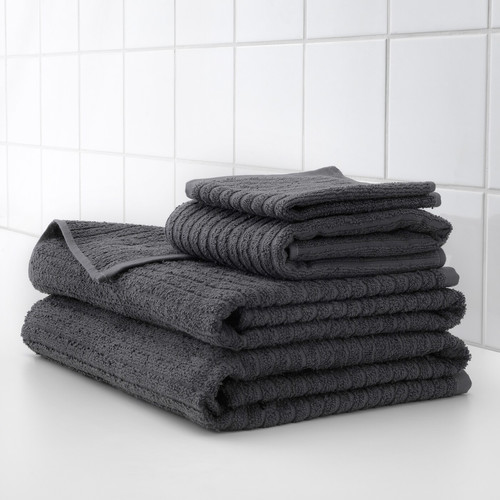 VÅGSJÖN Hand towel, dark grey, 50x100 cm