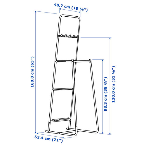 KNAPPER Standing mirror, white, 48x160 cm