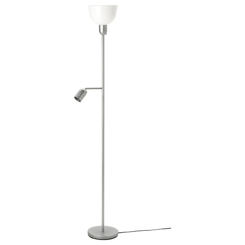 HEKTOGRAM Floor uplighter/reading lamp, silver-colour, white