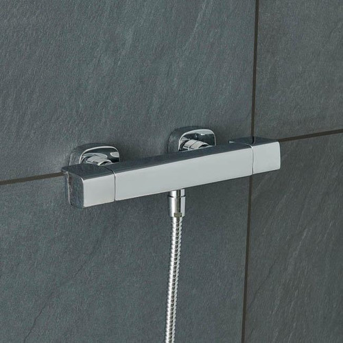 GoodHome Shower Mixer Tap Thermostatic Teesta, silver