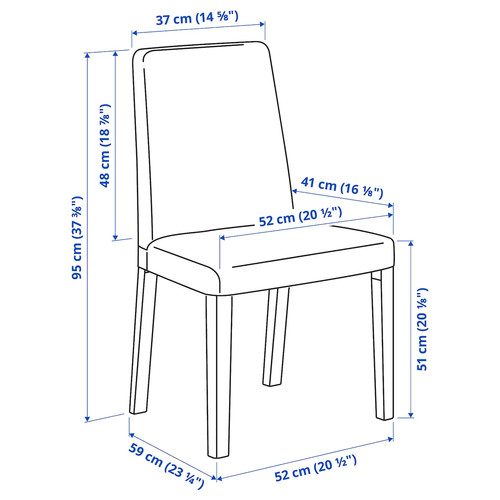 EKEDALEN / BERGMUND Table and 4 chairs, white/Hallarp beige/white, 120/180 cm