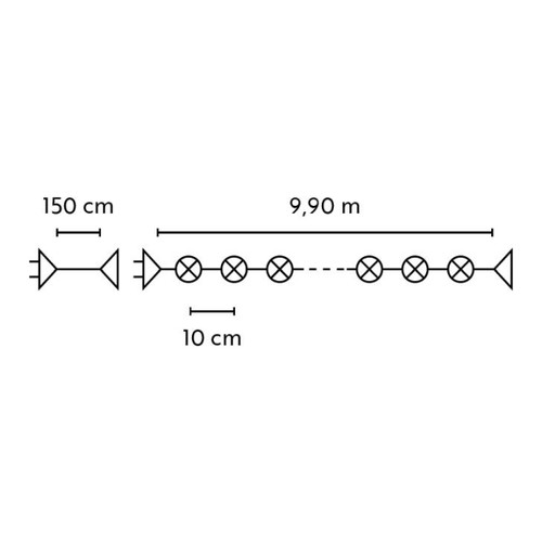 Christmas Lights LED Bulinex 100L 9.9 m, outdoor, warm/cool white