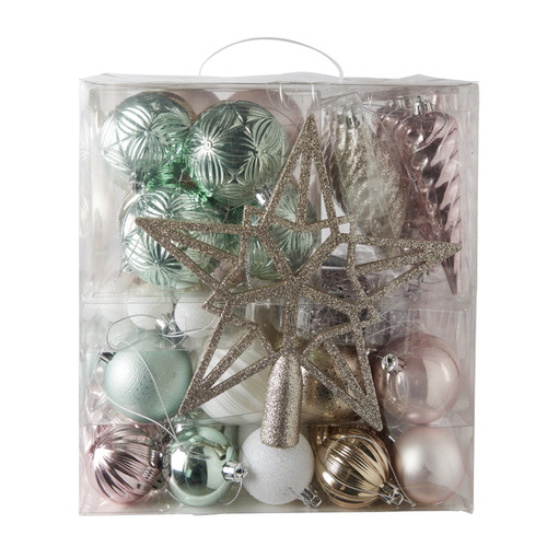 Christmas Baubles Set Pastel 100pcs