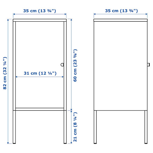 LIXHULT Cabinet, metal, anthracite, 35x60 cm