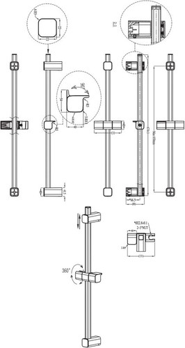 GoodHome Shower Rail Teesta, chrome