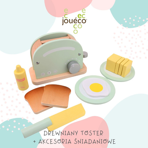 Joueco Wooden Toaster Playset with Accessories 3+