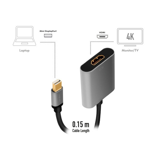 LogiLink Mini DisplayPort to HDMI Adapter 4K 0.15 m