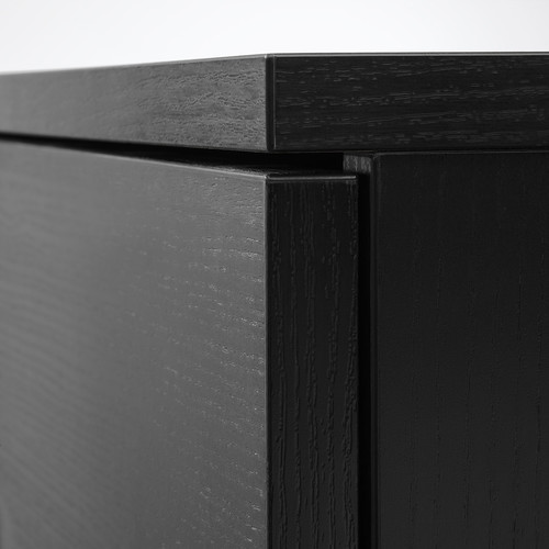 GALANT Cabinet with doors, black stained ash veneer, 80x120 cm