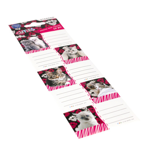 Label Stickers for Notebooks 25pcs Kitten, assorted