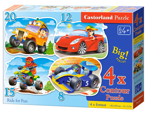 Castorland Children's Contour Puzzle 4in1 Ride for Fun 4+