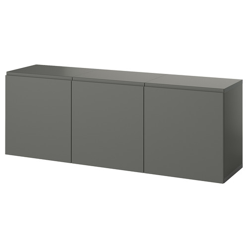 BESTÅ Wall-mounted cabinet combination, dark grey/Västerviken dark grey, 180x42x64 cm