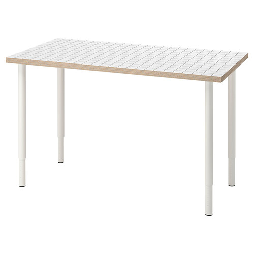 LAGKAPTEN / OLOV Desk, white anthracite/white, 120x60 cm