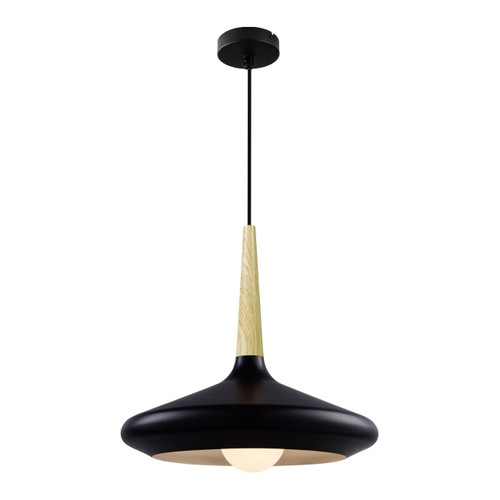 GoodHome Pendant Lamp Arraqis E27 36cm, black/wood