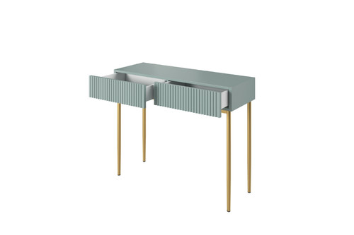 Modern Console Table Dresser Dressing Table Nicole, sage, gold legs